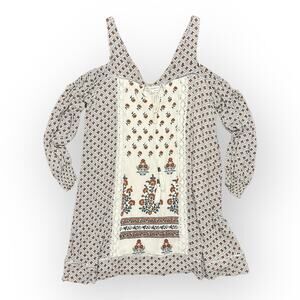 Coco +‎ Jaimeson Cold Shoulder Boho Mini Dress Crochet Lace Size XL